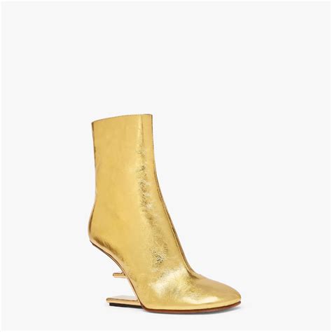 fendi high heels black and gold|Fendi heeled boots.